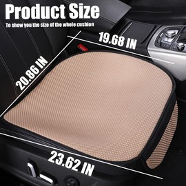 XINLIYA Car Seat Bottom Cover, 2 Pack Front Driver or Passenger Seat Cushion with Pocket, Universal Breathable Comfort Auto Seat Protector Mat, Car Accessories for Truck, SUV, Van (Beige)