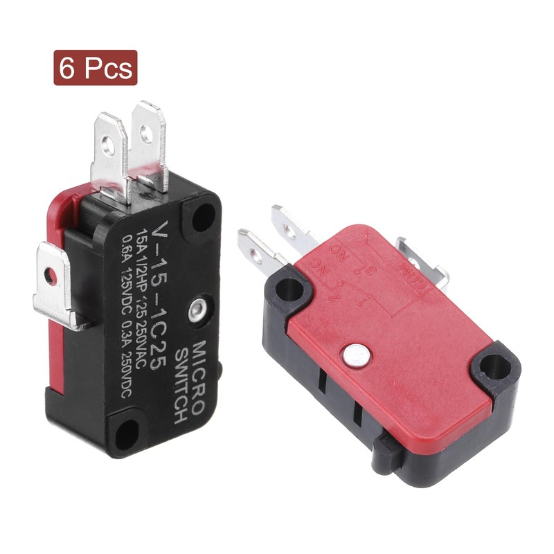 sourcing map 6Pcs V-15-1C25 1NO + 1NC Micro Limit Switch