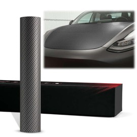 2pcs 4"x8" (10cmx20cm) Sample PET 3K Ceramic Carbon Fiber Textured Matte Black Silver Vinyl Wrap Auto Car Sticker Decal Film Sheet Bubble Free Air Release Self Adhesive Technology The Paint