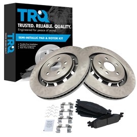 TRQ Front Brake Pad and Rotor Set Semi Metallic Compatible with 2012 Ford Flex Lincoln MKS 2013-2016 MKT