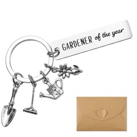 GEBETTER Gardening Keyring Gardener Gift Keychain Gardener of the Year Gardening Present for Friends Family Birthday Christmas Thanksgiving Horticulture Gifts