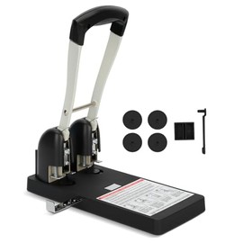 Perforadora de 2 agujeros resistente para carpeta con ergonomía, perfora hasta 150 hojas de papel para escuelas, tiendas de impresión y corporaciones,
