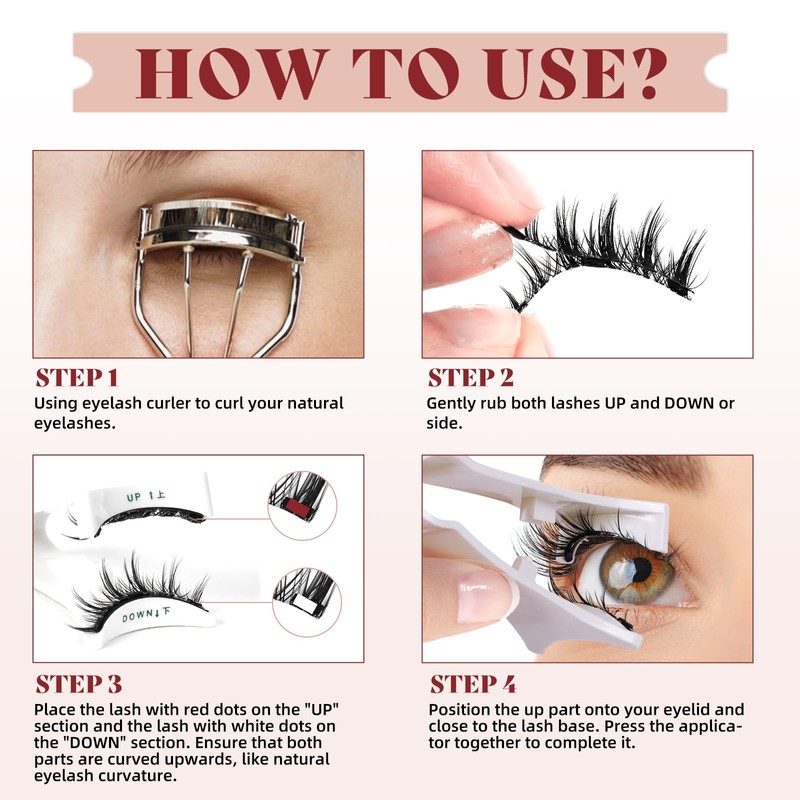 Higu clace Magnetic Eyelashes with Applicator Soft Magnetic Lashes Natural