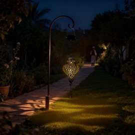 Solar Lanterns Outdoor Waterproof, Hanging Solar Lights for Outside, Metal LED Decorative Lanterns Garden Decor Gifts for Women (Eternal Love)