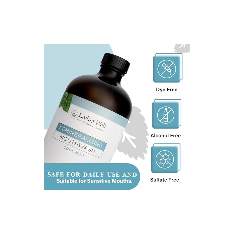 Living Well with Dr. Michelle Cool Mint Remineralizing Mouthwash |