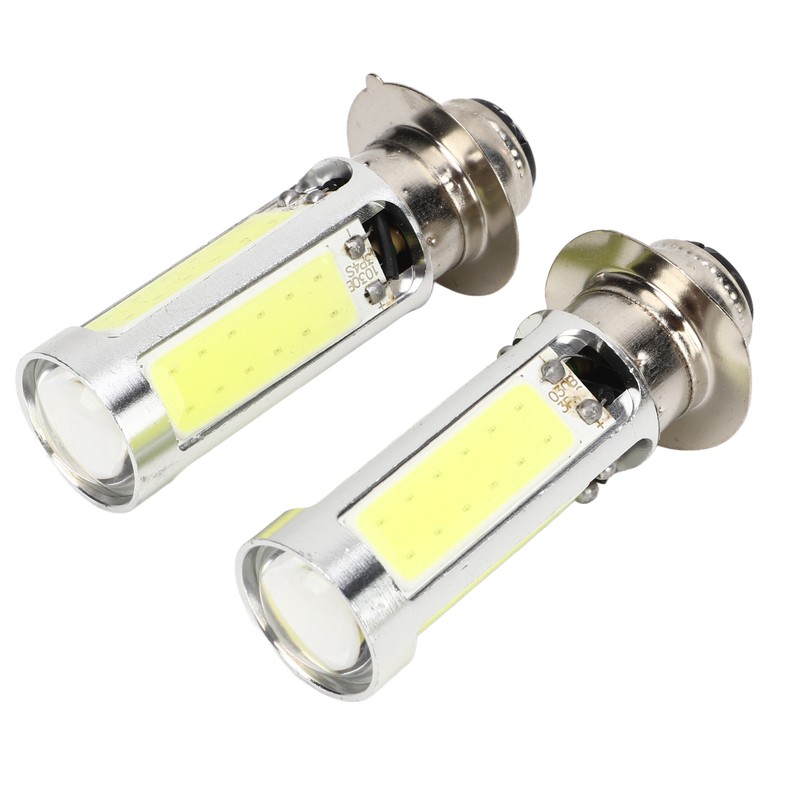2x 6000K White H6M COB LED Motor Bike/ATV Headlight Fog