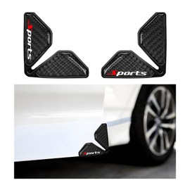DXNQ 2 PCS Car Door Corner Protector Edge Guards, Real Carbon Fiber Anti-Collision Car Door Edge Protector, Self-Adhesive Decorative Car Door Corner Protector, Car Exterior Accessories (Black Sport)