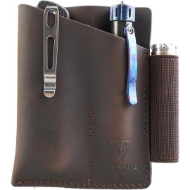 Viperade Pj12 Leather Edc Pocket Organizer For Belt, Multitool And Fla