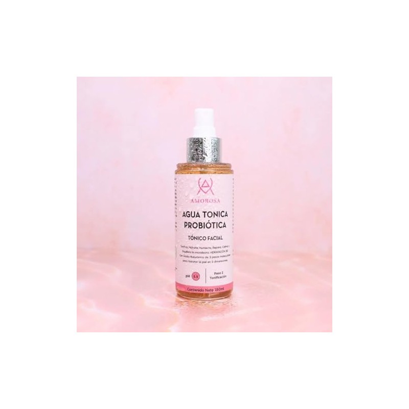 Amorosa Agua Tónica Probiótica, Tónico Facial Hidratante, pH 5.5, 150ml,