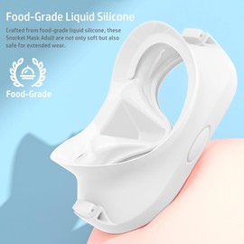 NARUTOO Snorkel Set Adults, Fashionable Macaron Colors Frameless Snorkeling Mask, Ultra Wide View Anti-Fog Snorkel Mask Set, Portable Professional Diving Snorkeling Set (White)