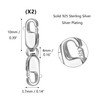 925 Sterling Silver Double Lobster Clasp Extender Double Square Connector