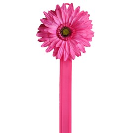 Hanging Hair Clip and Hair Bow Holder with 7 Inch BLOOMING DAISY By Funny Girl Designs 3 FEET LONG (Solid Hot Pink)
