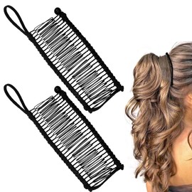 2PCS Banana Hair Clip, Stretch Banana Clips Stretchable Bananas Comb Non-Slip Adjustable Bananas Hair Clips for Naturally Curly Hair