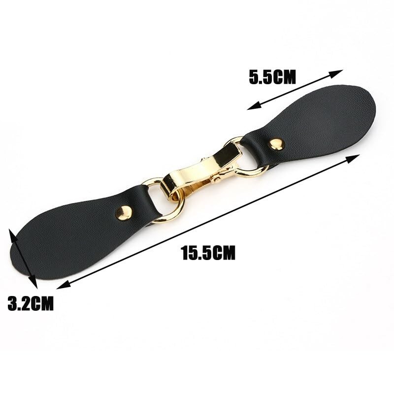 Black Leather Sew-On Coat Buckle Vintage Leather Toggle Buttons Sewing