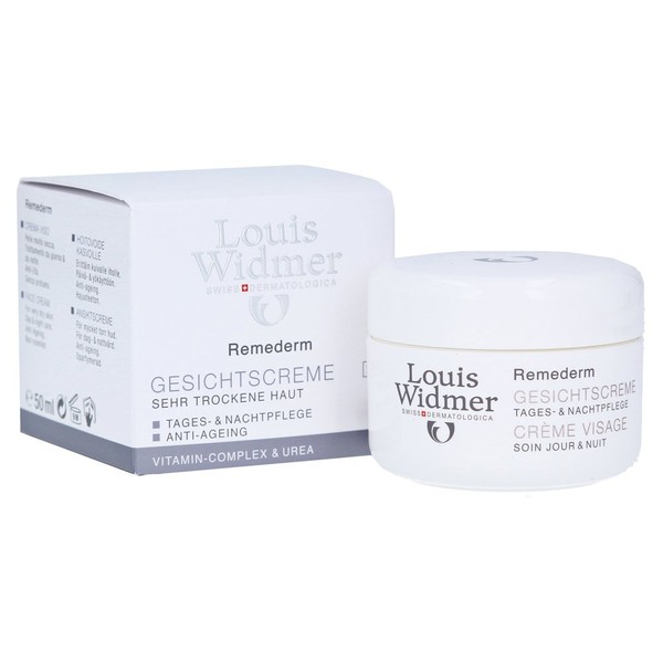 Louis Widmer Remederm Face Cream for Very Dry Skin Day and Night Care Anti-ageing (Non-scented) 50 ml