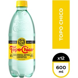 Topo Chico Agua Mineral Natural Carbonatada - 1 Paquete x 12 Unidades de 600 ml c/u, Total: 7.2 L