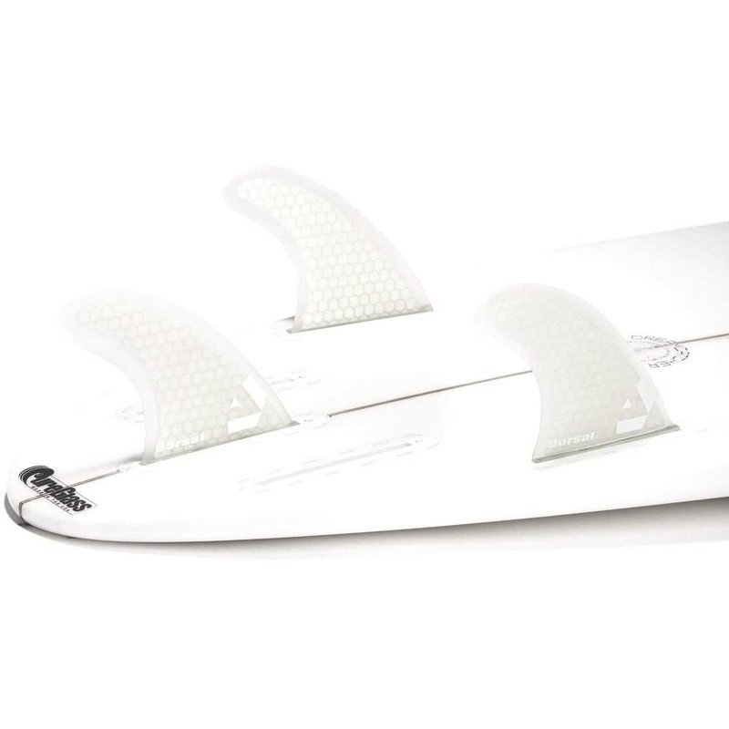 DORSAL Surfboard Fins Thruster 3 Set Future Compatible Medium White
