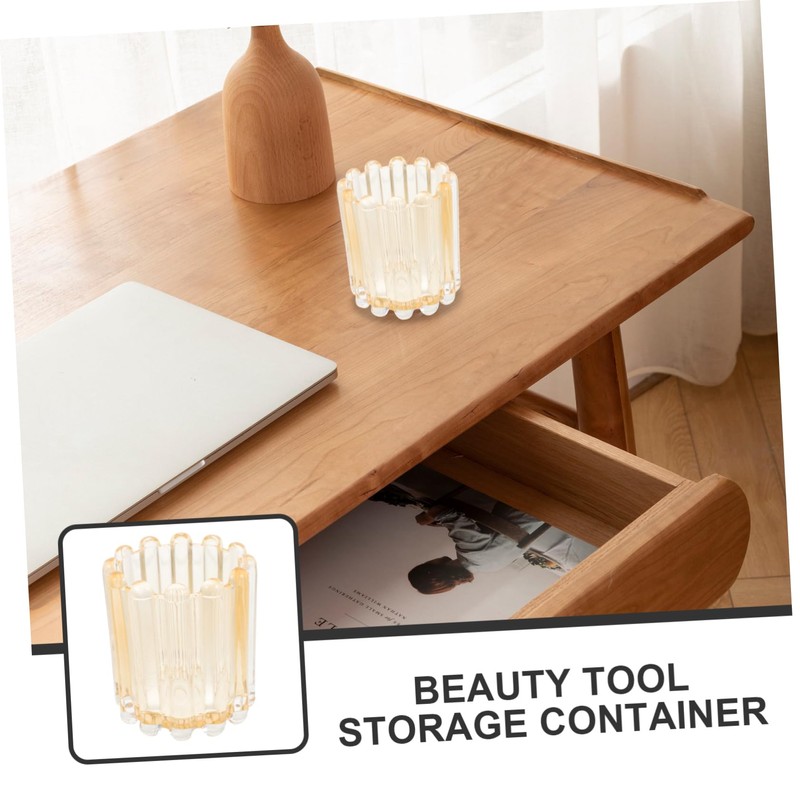 WOONEKY Thickened Glass Beauty Brush Storage Bucket Makeup Brush Holder