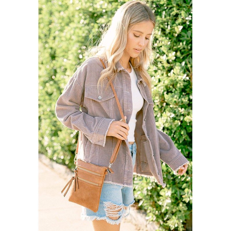 Isabelle Functional Multi Pocket Crossbody Bag (Black Pearl)