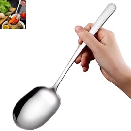 ZDFQly X-Large Serving Spoons Set, 304 Stainless Steel Buffet Serving Spoons, 11.4 Inch Tabletop Serving Utensil Serving for Casseroles, Veggies, Stewed Beef, Fruit Salad, Buffets (pack in 2)