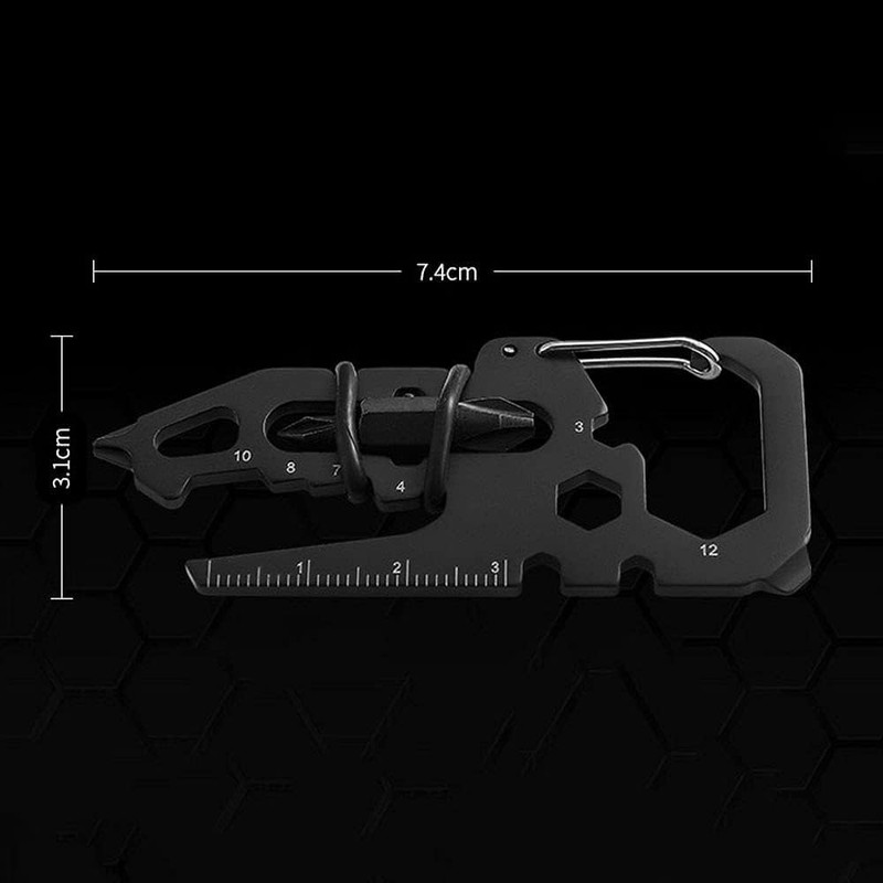 15-in-1 EDC Multi-Tool Keychain - Stainless Steel Pocket Survival Gear