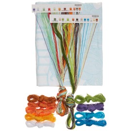 Dimensions Stamped Cross Stitch 'Baby Animals' DIY Baby Quilt, 34" x 43"