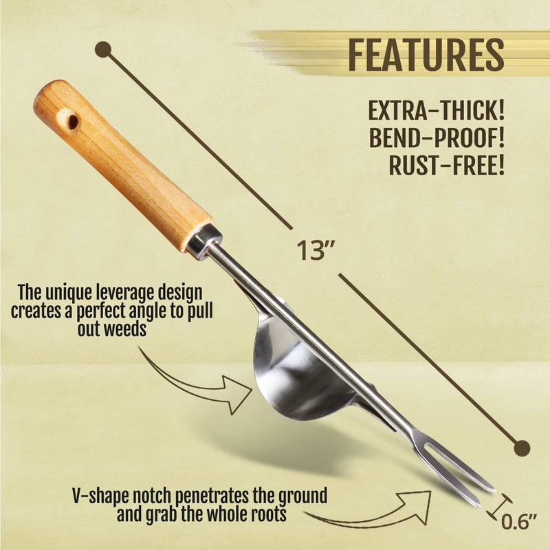 Betus Manual Hand Weeder - Bend-Proof Leverage Base for Super