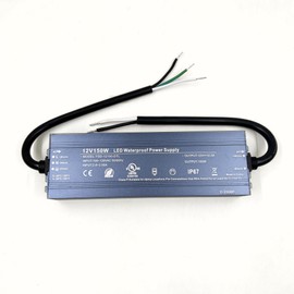 LED Driver 150W 12V UL Listed Transformer, Waterproof IP67 Power Supply, 100-130V AC to 12V DC Low Voltage Adapter for Outdoor Use