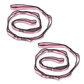 PATIKIL Daisy Chain Straps, 2 Pack Strong Climbing Strap Adjustable Nylon Chain Sling with 8 Loops for Aerial Yoga Hammock Swing, Pink