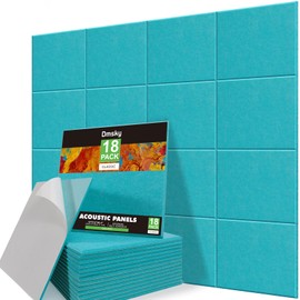 18 Pack Acoustic Panels12" X 10" X 0.4" Sound Proof Panels With Self-Adhesive Absorbing High-Density Sound Deadening Panels Decoration soundproofing panels For Walls Home Insulation Studio Office Blue