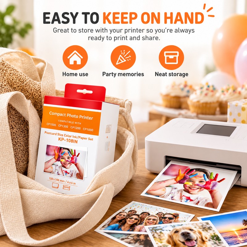 KP-108IN Photo Paper & Ink Cassette Set for Canon SELPHY