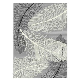 MOXIC Soft Abstract Living Room Rugs Rectangle Carpet for Kids Crawling Bedroom Fleece Non-Slip Rugs Nordic Feathers Modern Home Decor Mats for Indoor Outdoor Runners Nursery 7x18cm