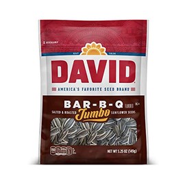 DAVID Roasted and Salted Bar-B-Q Jumbo Sunflower Seeds, Keto Friendly, 5.25 Oz - 1-Bag