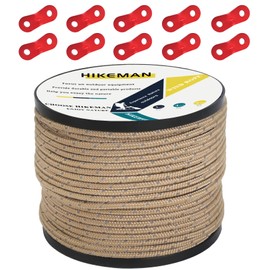 Tent Rope, Paracord, Tarp Rope, Guy Rope, Reflective, Guy Line, Tensioner, 164.0 ft (50 m), Aluminum Tensioner, Bobbin Spool, Camping Rope, 0.16/0.2 inch (4/5mm), Durable, Khaki (Diameter 0.16 inch (4 mm))