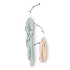 Spectrum 65178 Sweep Wall Mount 9-Hook Single Rack, Satin Nickel