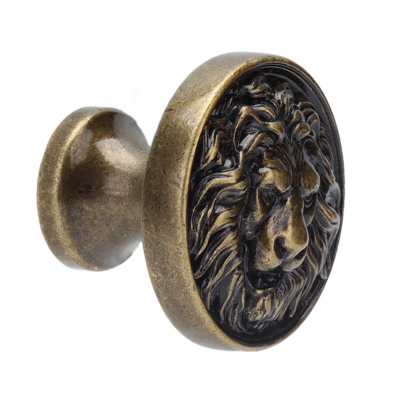 4Set Lion Head Zinc Alloy Cabinet Door Handle Modern Antique