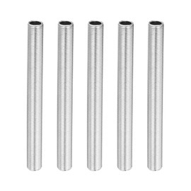 YOKIVE 5pcs Lamp Pipe Nipple 10cm Length M10 Full Thread 1mm Pitch Zinc Plated Pipe Lamp Repair Parts Ideal for Lighting Fixtures