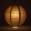 PaperLanternStore.com 20 Inch Brown Round Paper Lantern, Crisscross Ribbing, Hanging