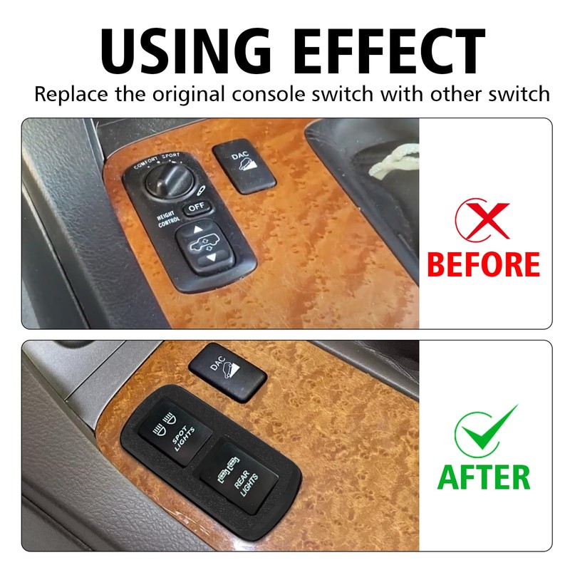 URLWALL Console Dual Switch Plate for Lexus GX470/LX470, Light or
