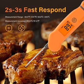 Inkbird - Termómetro digital de lectura instantánea recargable impermeable IHT-1S | Imán retroiluminado de calibración, termómetro de cocina para parr