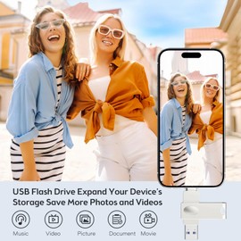 [Keine APP] Nanopell USB Stick i Phone 128 GB Mit Eigenständigem Typ-C-Adapter, USB Stick für i Phone Speicherstick für Foto-Download, i Phone Photostick Omni für i0S/Android/Pad/PC,Plug-and-Play.