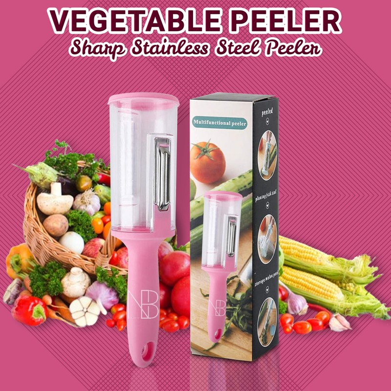 Vegetable Peeler with Storage Container – Round Shape Sharp Julienne