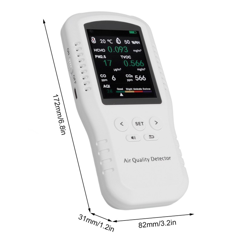 USB Air Quality Tester High Accuracy with 3.2in LCD PM2.5