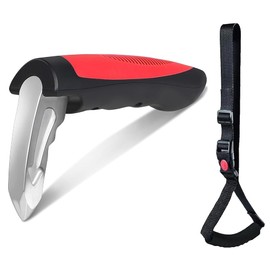 NINEMAX Car Door Handle for Elderly, Car Handle Assist Support Portable Car Grab Handle with Strap, Car Door Latch Handle Vehicle Support Handle Car Door Assist Bar (Red)