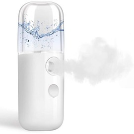 GIVERARE Nano Facial Steamer, Handy Mini Mister, USB Rechargeable Mist Sprayer, 30ml Visual Water Tank Moisturizing&Hydrating for Face, Daily Makeup, Skin Care, Eyelash Extensions-White - Color: 1-pack White