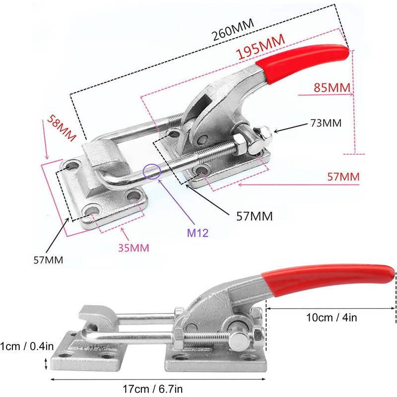 10.2 Inch 2 Pack Heavy Duty Large Toggle Clamp Latch,