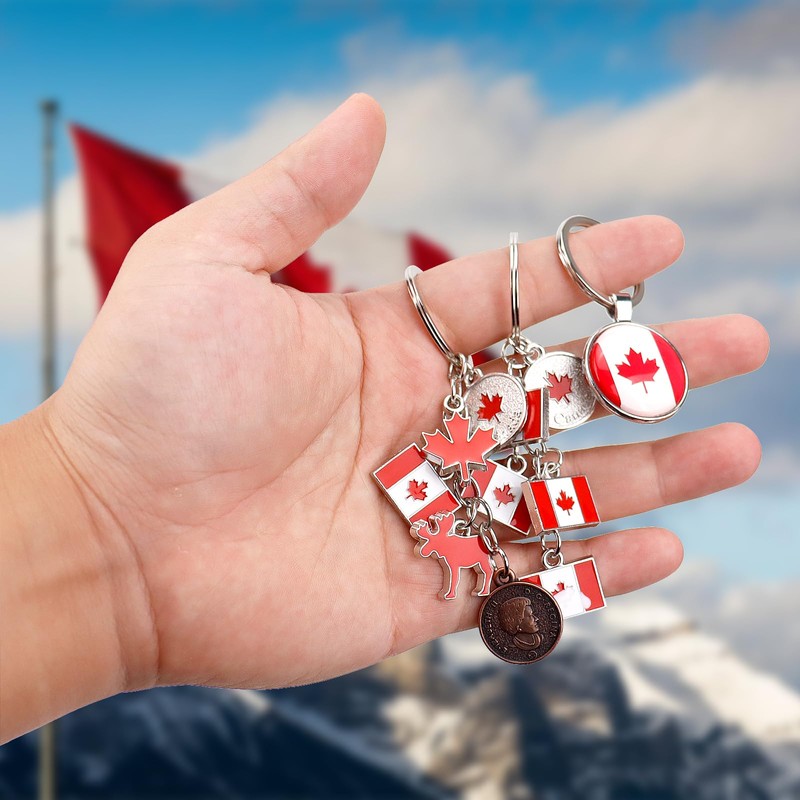 LUWREVC 12PCS Canadian National Flag Keychains, Canada Souvenirs, Decorative Hanging