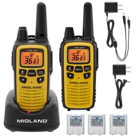 Midland LXT630X3VP3 FRS Walkie Talkies - Long Range 36-Channel Two-Way Radios, NOAA Weather Alerts (3-Pack, Yellow - Black)