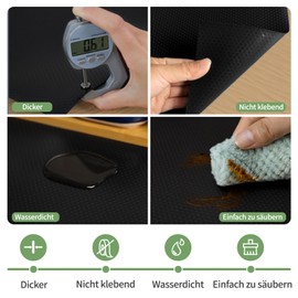 wohomuke Drawer Mat, 30 x 600 cm, Kitchen Mat for Drawers, Drawer Insert, Cut to Size, EVA Fridge Mats for Drawers, Shelves, Cupboard, Fridge (Black, 30 x 600 cm)