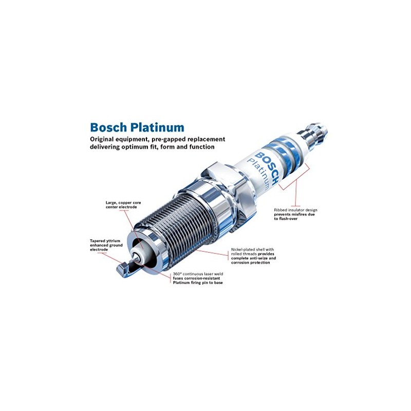 Bosch Bujía de Platino de Alambre Fino OE 6727, Paquete